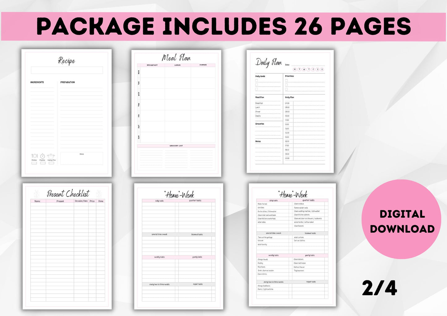 ENGLISH Control Journal *DIN A4 | Flylady Checklist | cleaning schedule I household and life organization Bundle Printables | PDF I