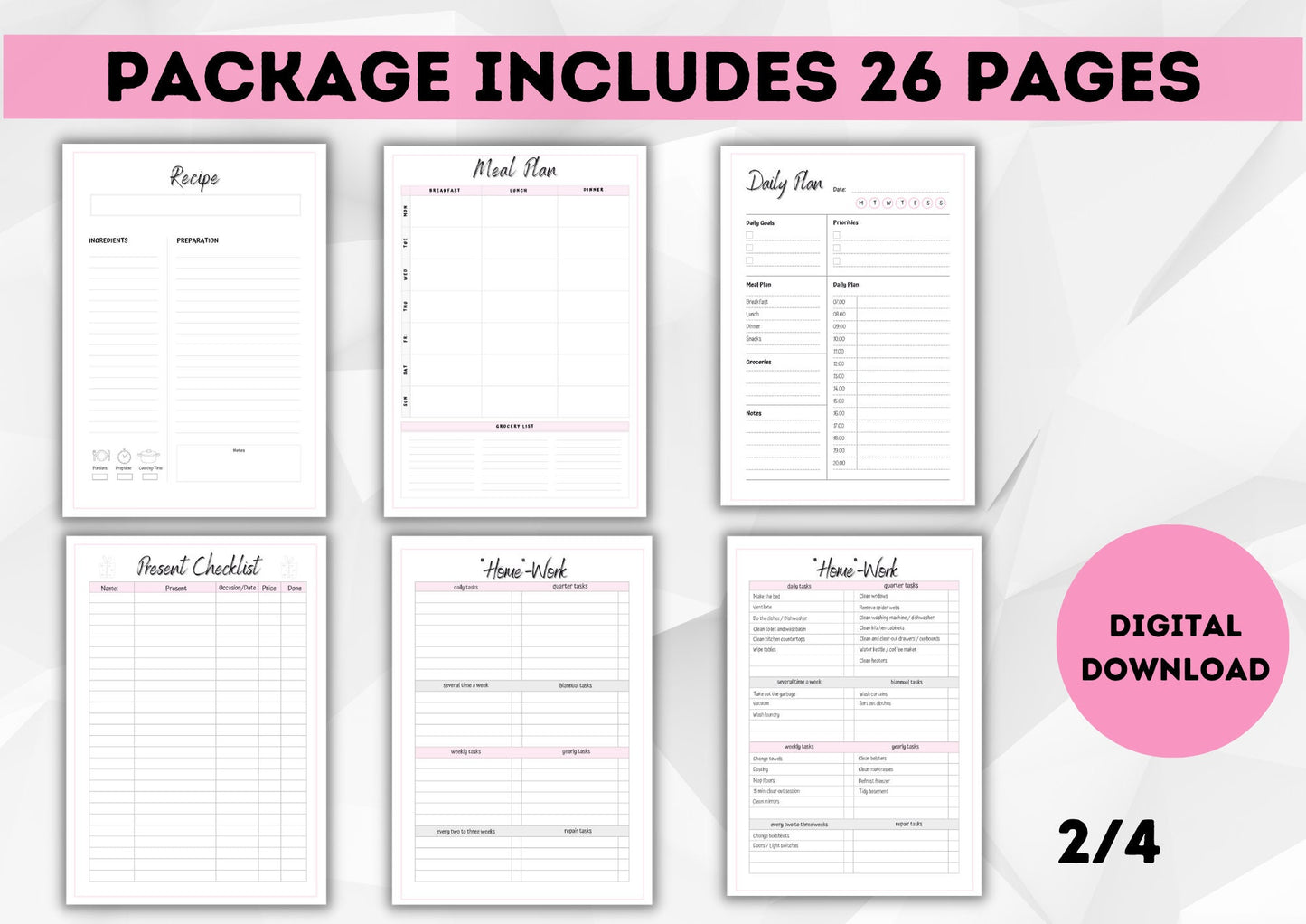 ENGLISH Control Journal *US Letter Size| Flylady Checklist | cleaning schedule I household and life organization Bundle Printables | PDF