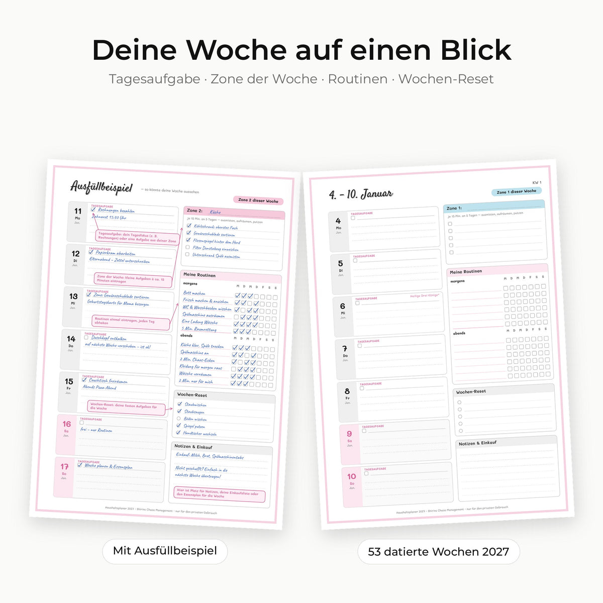 Haushaltsplaner 2027 – 100 Seiten | A4 PDF zum Ausdrucken