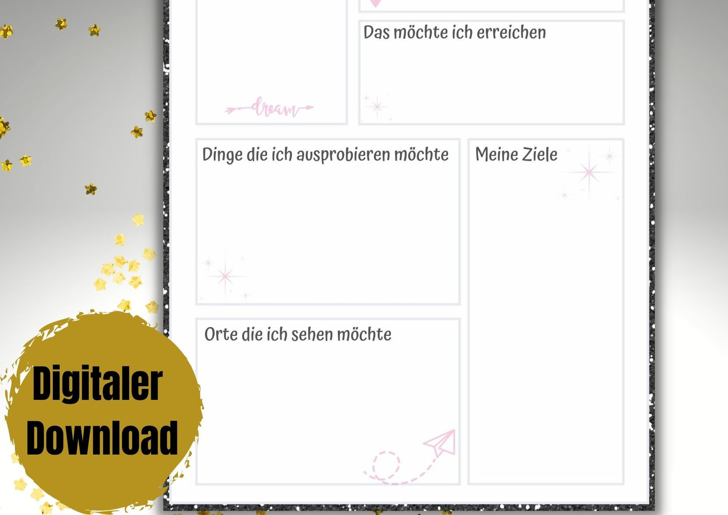 Vision Board, Neujahres Vorsätze, Beschäftigung für Silvester, neues Jahr, Jahr 2023, Vorsätze fürs neue Jahr