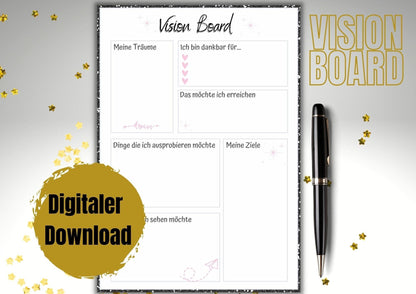 Vision Board, Neujahres Vorsätze, Beschäftigung für Silvester, neues Jahr, Jahr 2023, Vorsätze fürs neue Jahr