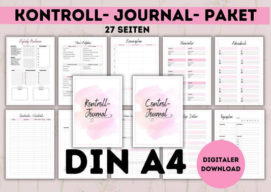 DIN A4 Kontroll- Journal I Flylady Checklisten I Organisieren von Haushalt und Leben I Bundle, Printables, digitales Produkt zum ausdrucken