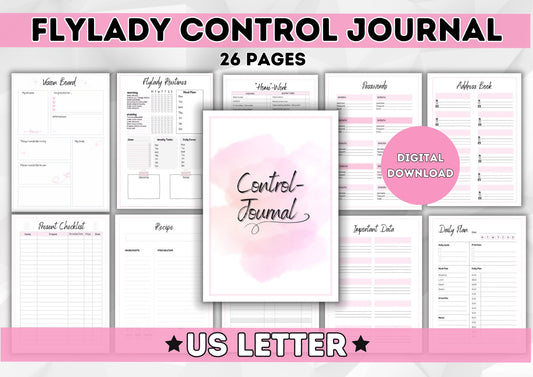 ENGLISH Control Journal *US Letter Size| Flylady Checklist | cleaning schedule I household and life organization Bundle Printables | PDF