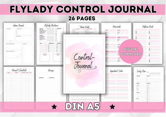 ENGLISH  Control Journal *DIN A5 | Flylady Checklist | cleaning schedule I household and life organization Bundle Printables | PDF I