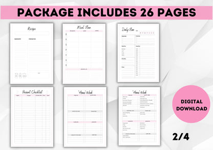 ENGLISH Control Journal *US Letter Size| Flylady Checklist | cleaning schedule I household and life organization Bundle Printables | PDF