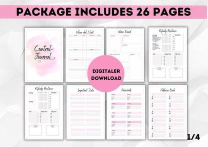 ENGLISH  Control Journal *DIN A5 | Flylady Checklist | cleaning schedule I household and life organization Bundle Printables | PDF I