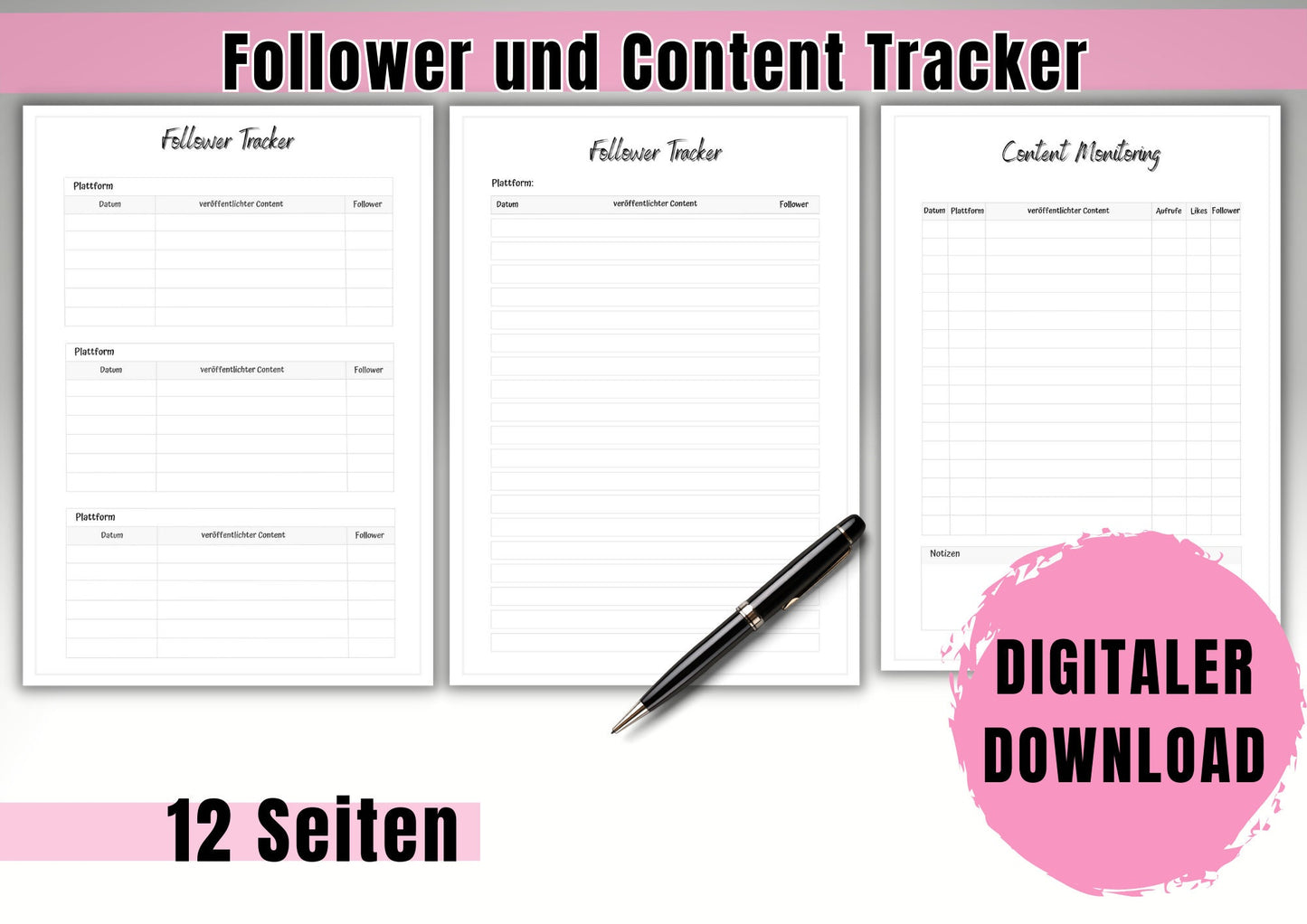Content Planner für YouTube, mit hilfreichen Vorlagen zur Optimierung deines Contents (Skript, Planung, Kooperationen, Tracker uvm) DIN A4